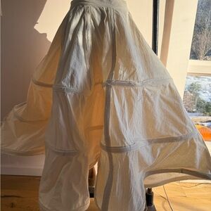 Fun Asymmetric HOOP Cream Skirt 38